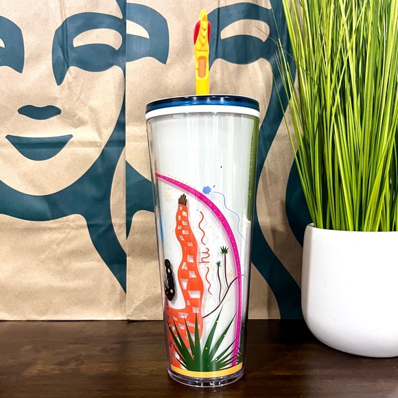 💛 Starbucks 2023 Limited Edition Manuela Guillen Silicone Straw Topper Tumbler - Picture 5 of 8